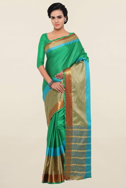 Triveni Green Art Silk Saree Triveni Green Art Silk Saree