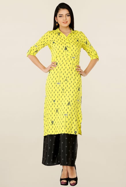 W Yellow Printed Kurta W Yellow Printed Kurta