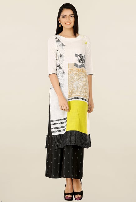 W Off White Printed Kurta W Off White Printed Kurta