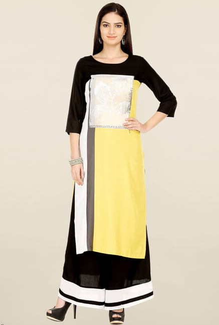 W Yellow Printed Kurta W Yellow Printed Kurta