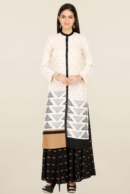 W Off White Printed Kurta W Off White Printed Kurta
