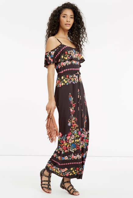 Oasis Brown Floral Print Maxi Dress Oasis Brown Floral Print Maxi Dress