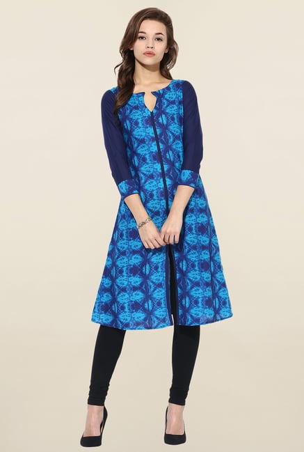 Ahalyaa Blue Printed Kurta Ahalyaa Blue Printed Kurta