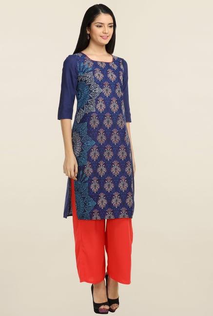 Aurelia Navy Printed Kurta Aurelia Navy Printed Kurta