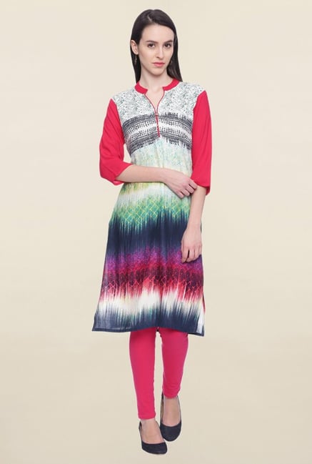 Mytri Multicolor Printed Rayon Kurti Mytri Multicolor Printed Rayon Kurti