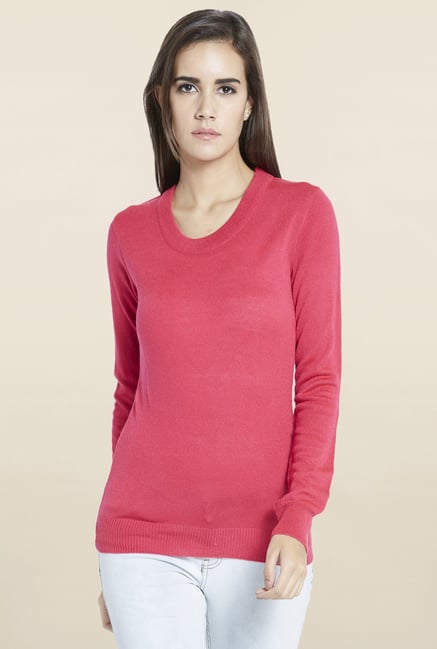 Globus Pink Solid Sweater Globus Pink Solid Sweater