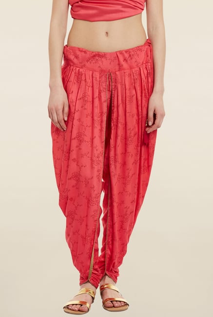 9rasa Coral Block Print Dhoti Pant 9rasa Coral Block Print Dhoti Pant