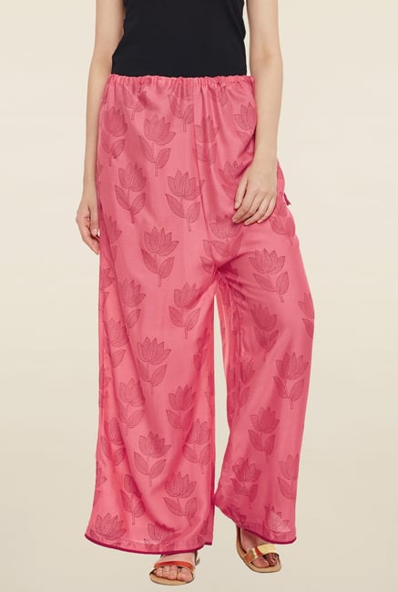 9rasa Coral Floral Print Palazzo 9rasa Coral Floral Print Palazzo