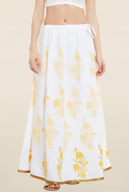 9rasa White Floral Print Skirt 9rasa White Floral Print Skirt
