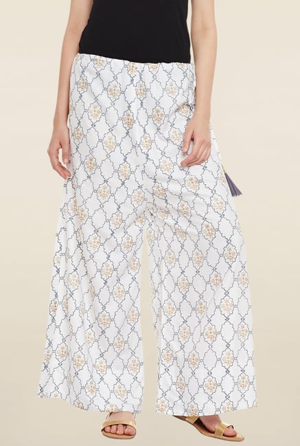 9rasa White Block Print Palazzo 9rasa White Block Print Palazzo