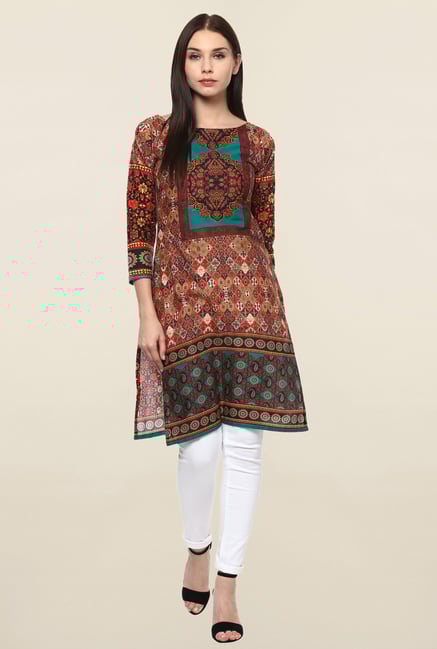 Ahalyaa Multicolor Printed Kurti Ahalyaa Multicolor Printed Kurti