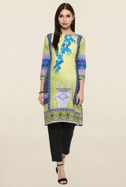 Ahalyaa Lime Printed Kurti Ahalyaa Lime Printed Kurti