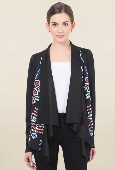 Honey & B Black Printed Shrug Honey & B Black Printed Shrug