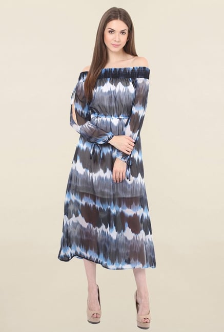 Honey & B Grey Printed Dress Honey & B Grey Printed Dress