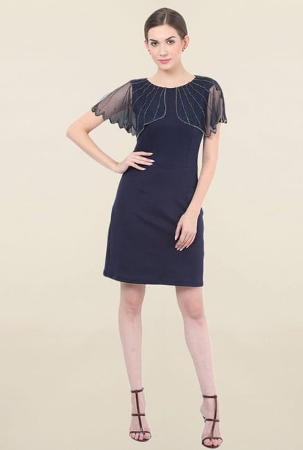 Honey & B Navy Embellished Dress Honey & B Navy Embellished Dress
