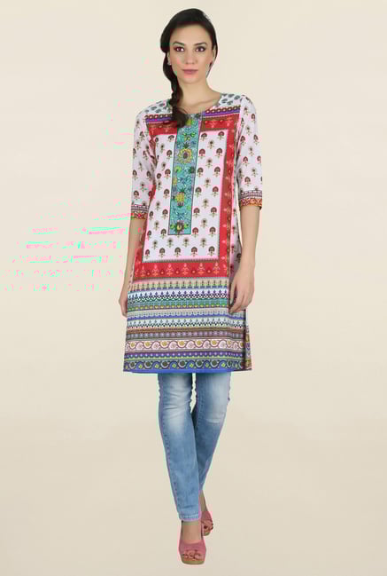 Juniper White & Red Printed Kurti Juniper White & Red Printed Kurti