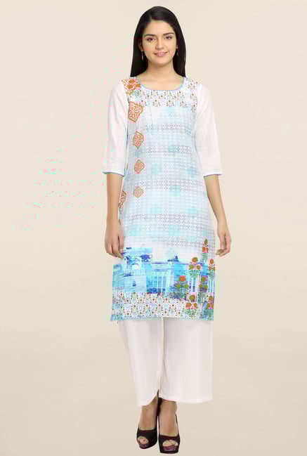 Aurelia Off White Printed Kurta Aurelia Off White Printed Kurta