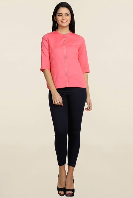 Aurelia Peach Solid Kurti Aurelia Peach Solid Kurti