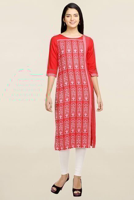Aurelia Red Printed Kurta Aurelia Red Printed Kurta