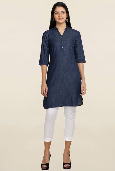 Aurelia Navy Textured Kurti Aurelia Navy Textured Kurti