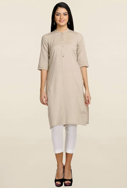 Aurelia Beige Textured Kurta Aurelia Beige Textured Kurta