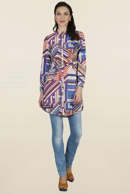 Juniper Multicolor Geometric Print Kurti Juniper Multicolor Geometric Print Kurti