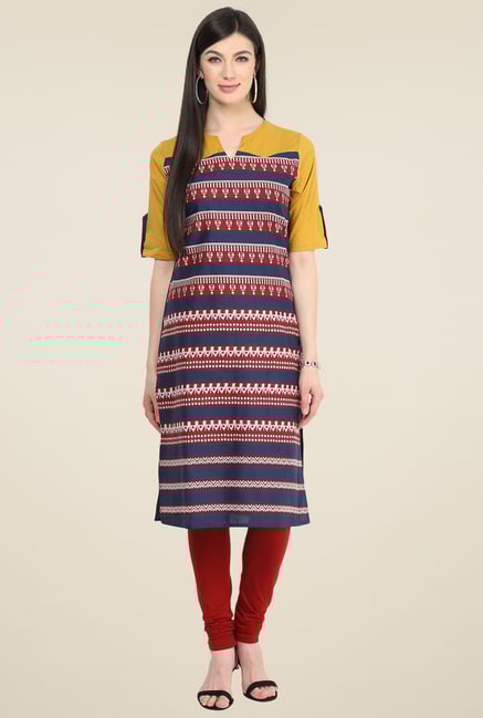 Pannkh Navy Printed Cotton Kurti Pannkh Navy Printed Cotton Kurti