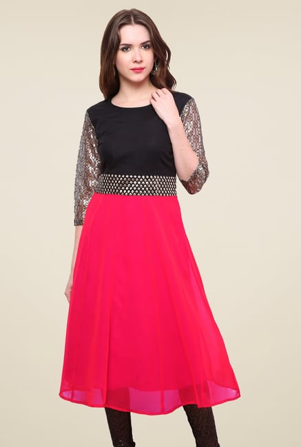 Pannkh Fuchsia Regular Fit Kurti Pannkh Fuchsia Regular Fit Kurti