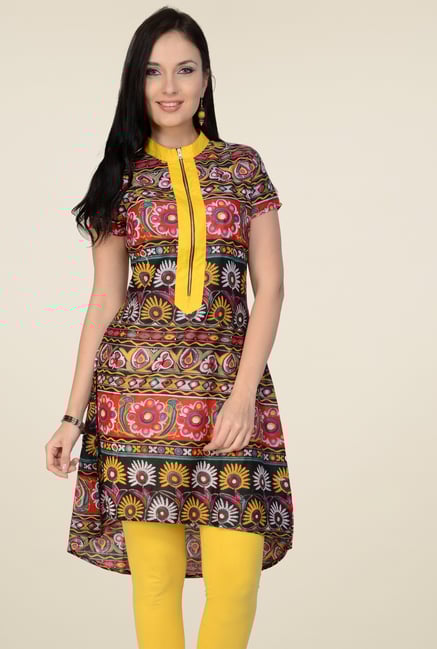 Pannkh Multicolor Short Sleeves Printed Kurti Pannkh Multicolor Short Sleeves Printed Kurti