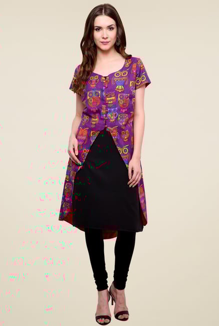 Pannkh Purple Printed Cotton Kurti Pannkh Purple Printed Cotton Kurti