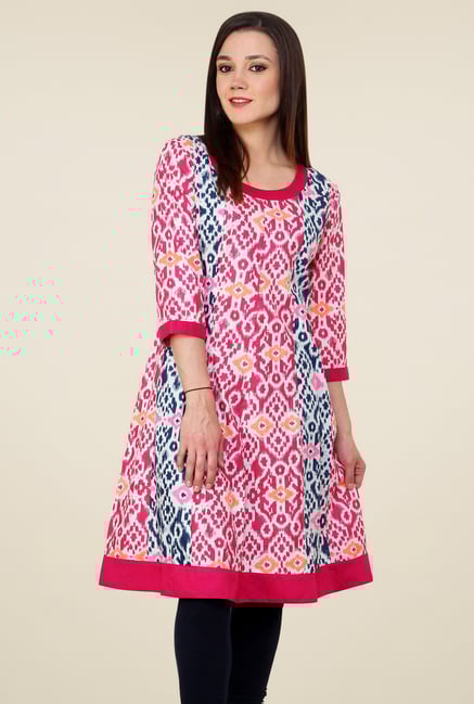 Pannkh Pink Regular Fit Anarkali Kurti Pannkh Pink Regular Fit Anarkali Kurti