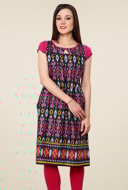 Pannkh Multicolor Cotton Short Sleeves Kurti Pannkh Multicolor Cotton Short Sleeves Kurti