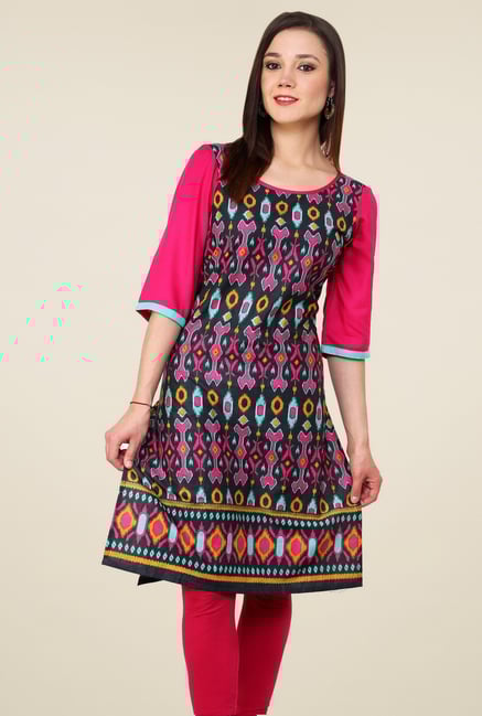Pannkh Pink Cotton Regular Fit Kurti Pannkh Pink Cotton Regular Fit Kurti