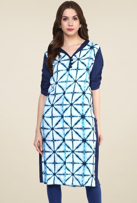 Pannkh Navy Printed Kurti Pannkh Navy Printed Kurti