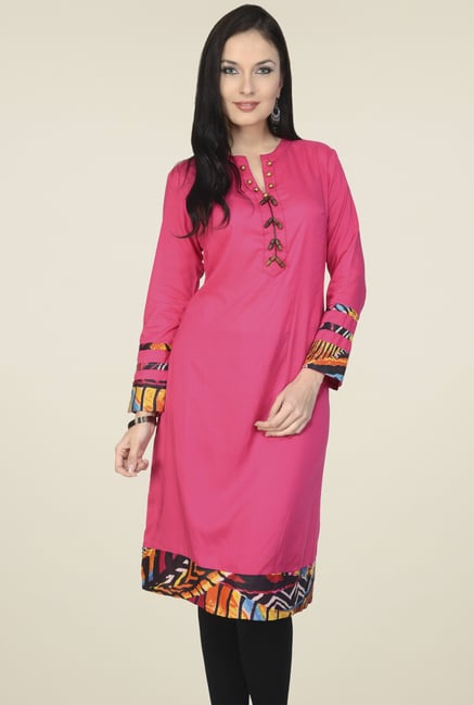 Pannkh Fuchsia Cotton Kurti Pannkh Fuchsia Cotton Kurti