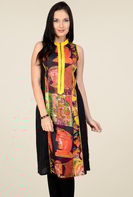 Pannkh Red & Black Regular Fit Kurti Pannkh Red & Black Regular Fit Kurti