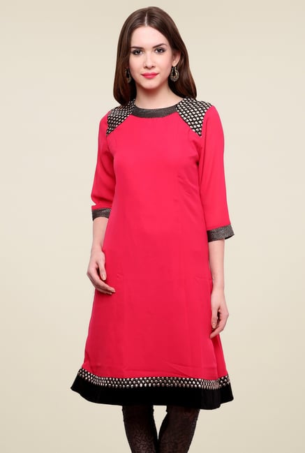 Pannkh Pink Regular Fit Kurti Pannkh Pink Regular Fit Kurti