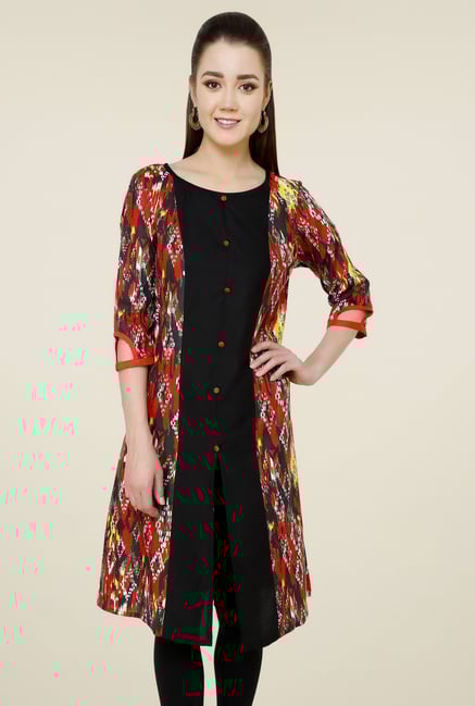Pannkh Black V-Neck Kurti Pannkh Black V-Neck Kurti