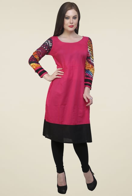 Pannkh Dark Pink Cotton Kurti Pannkh Dark Pink Cotton Kurti