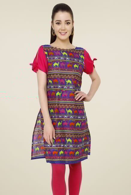 Pannkh Blue Boat Neck Cotton Kurti Pannkh Blue Boat Neck Cotton Kurti