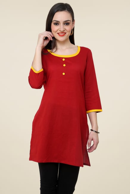 Pannkh Maroon Regular Fit Kurti Pannkh Maroon Regular Fit Kurti