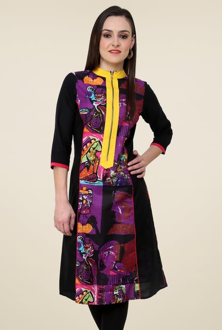 Pannkh Purple 3/4th Sleeves Printed Kurti Pannkh Purple 3/4th Sleeves Printed Kurti