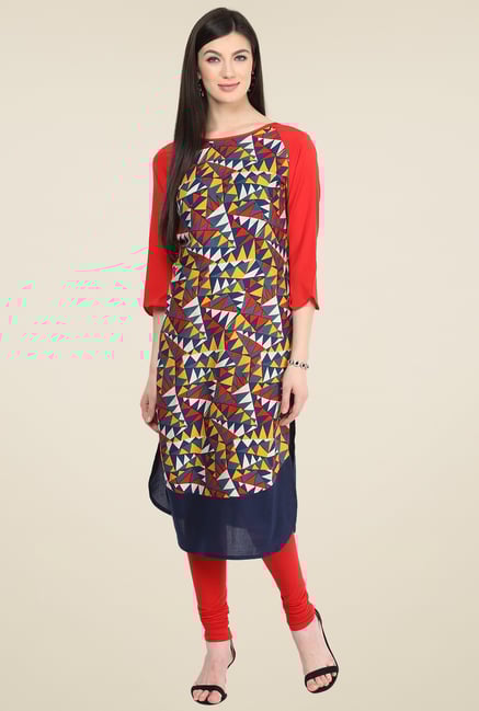 Pannkh Multicolor Short Sleeves Kurti Pannkh Multicolor Short Sleeves Kurti