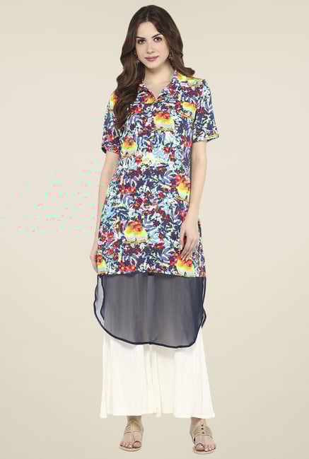 Pannkh Multicolor Half Sleeves Kurta Pannkh Multicolor Half Sleeves Kurta