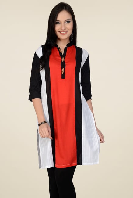 Pannkh Red V-Neck Kurti Pannkh Red V-Neck Kurti