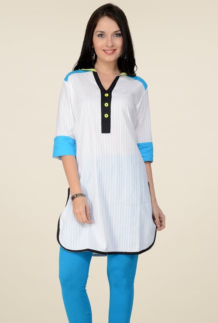 Pannkh White 3/4th Sleeves Kurti Pannkh White 3/4th Sleeves Kurti