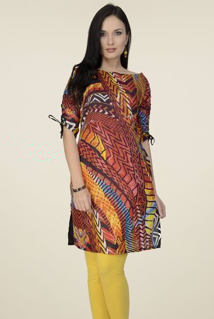 Pannkh Multicolor Round Neck Cotton Kurti Pannkh Multicolor Round Neck Cotton Kurti