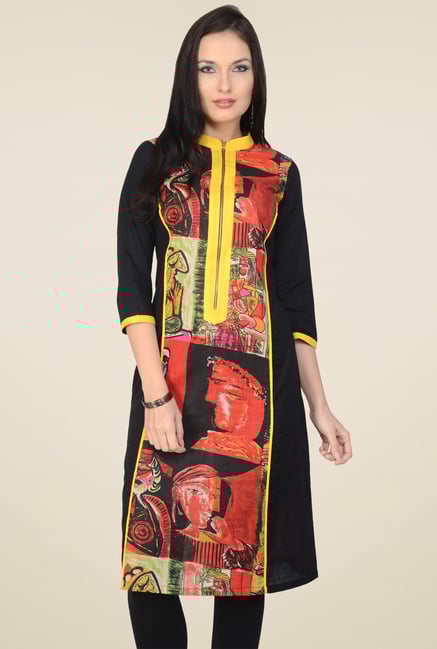 Pannkh Red & Black 3/4th Sleeves Kurti Pannkh Red & Black 3/4th Sleeves Kurti