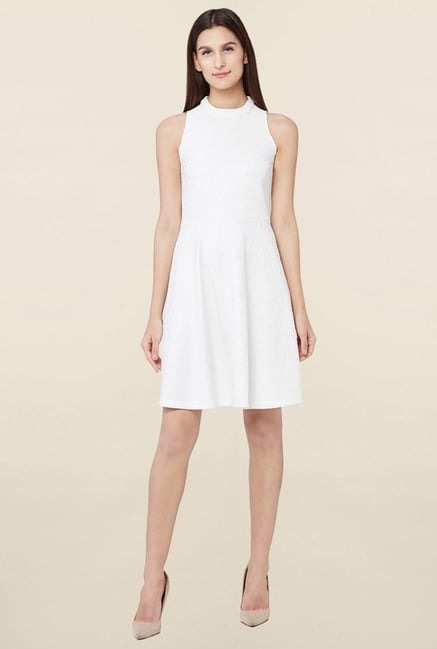 AND White Textured Dress AND White Textured Dress