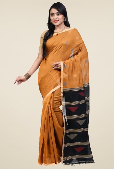 Bengal Handloom Mustard Cotton Silk Saree Bengal Handloom Mustard Cotton Silk Saree
